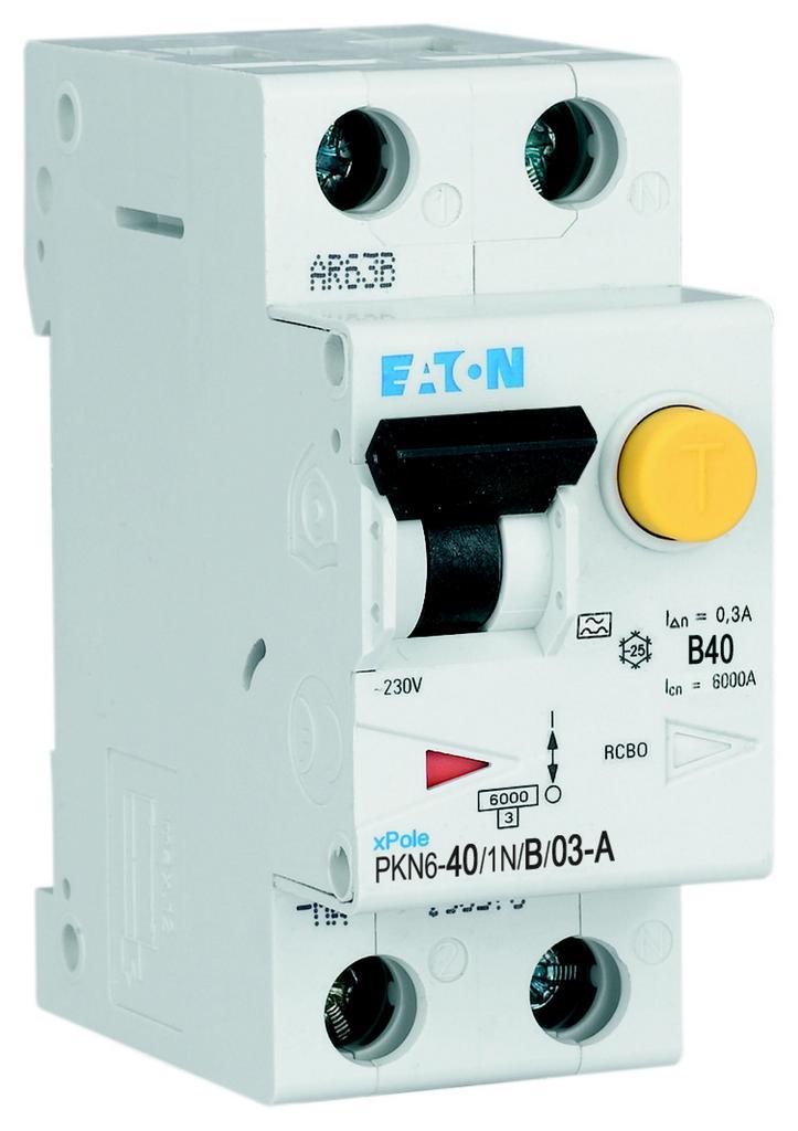Eaton aardlekautomaat / 40A, 300mA, B-kar, 1P+N /, Doe-het-zelf en Verbouw, Elektra en Kabels, Nieuw, Ophalen of Verzenden