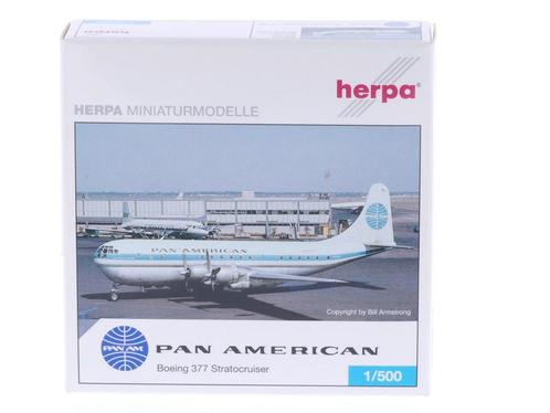 Schaal 1:500 Herpa 506762 Pan American Boeing 377 Stratoc..., Hobby en Vrije tijd, Modelbouw | Vliegtuigen en Helikopters, Zo goed als nieuw