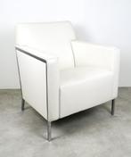 Moroso Steel Lounge Fauteuil  wit leer/chroom     6x, Leer, 75 tot 100 cm, Zo goed als nieuw, 50 tot 75 cm