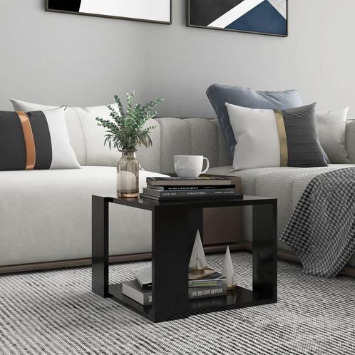 vidaXL Salontafel 40x40x30 cm bewerkt hout zwart, Huis en Inrichting, Tafels | Salontafels, 50 tot 100 cm, Nieuw, Overige houtsoorten