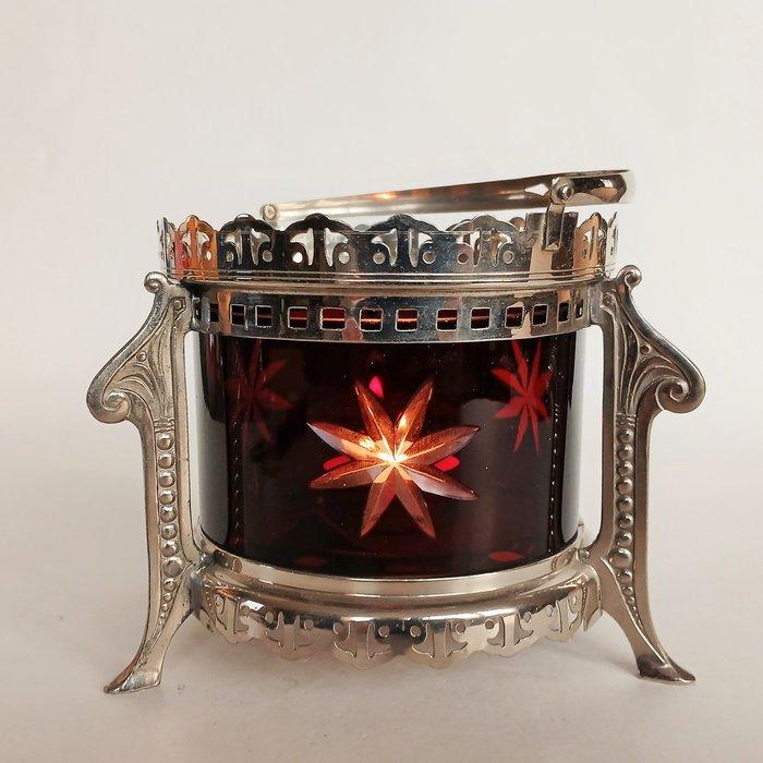 Theelichthouder - Metaal, Glas - Art Deco, Antiek en Kunst, Kunst | Designobjecten