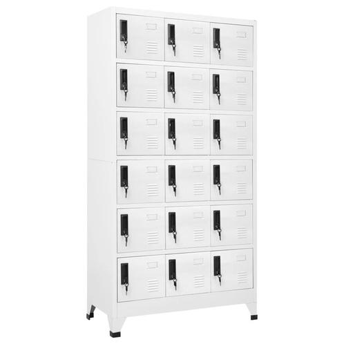 vidaXL Lockerkast 90x40x180 cm staal wit, Huis en Inrichting, Kasten | Lockerkasten, Nieuw, Verzenden