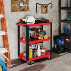 Gereedschapswagen Met 3 Niveaus, Metalen Frame, 120 Kg Draag, Verzenden, Nieuw