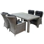 Marina lounge Bergamo dining tuinset 180x100xH75 cm 5-delig, Ophalen of Verzenden, Nieuw, Wicker