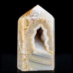 Natuurlijk Achat Chalcedony Obelisk Kristal met Druse uit