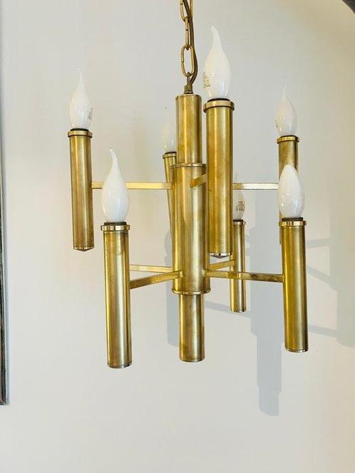 Gaetano Sciolari - Kroonluchter - Gegoten messing -, Antiek en Kunst, Antiek | Lampen