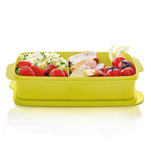 Tupperware Vakjeslunchbox Lime, Huis en Inrichting, Keuken | Tupperware, Geel, Groen, Nieuw, Ophalen of Verzenden