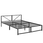 Metalen bed Meran bedframe met bedbodem zwart 140x200