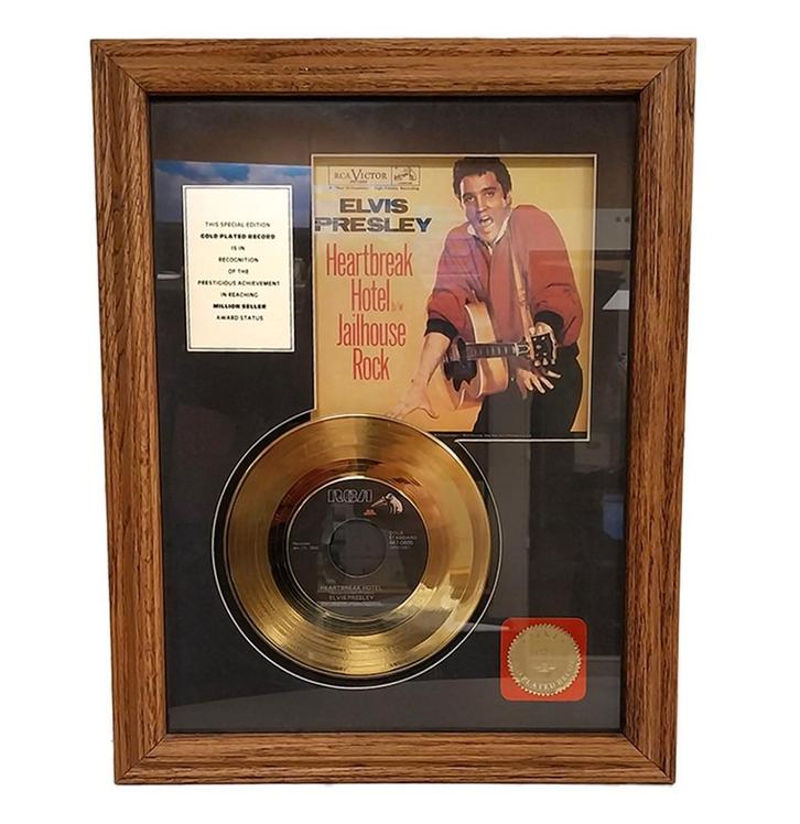Elvis Presley - Heartbreak Hotel 24KT Gouden Plaat Single, Verzamelen, Muziek, Artiesten en Beroemdheden, Ophalen