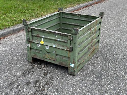 Gebruikte stapelbak met klep, Stapelbakken, 1000x800mm, Krat, Doe-het-zelf en Verbouw, Kratten en Dozen, 100 cm of meer, Gebruikt