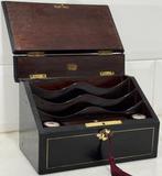 Doos - Verguld messing, Mahonie - Schrijfkist - H: 15,5 cm