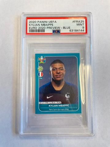 2020 Panini UEFA Kylian Mbappe Euro 2020 preview blue PSA 9 beschikbaar voor biedingen
