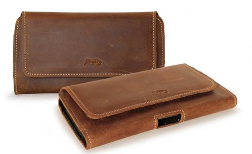 LURESKO FREYA XL Lederen Smartphone Riem Houder Bruin Vintag, Telecommunicatie, Mobiele telefoons | Hoesjes en Frontjes | Overige merken