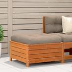 vidaXL Tuinvoetenbank met kussen massief grenenhout wasbruin, Tuin en Terras, Tuinsets en Loungesets, Verzenden, Nieuw
