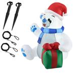 Verlichte ijsbeer opblaasbaar met kerstpakket 120x100x70 cm, Diversen, Kerst, Nieuw, Verzenden