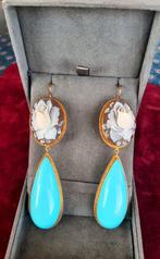 Zonder Minimumprijs - Hangoorbellen Goud Turquoise -
