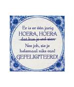 Delftsblauw Tegel Er Is Er Één Jarig 15cm, Verzenden, Nieuw