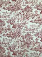 Klassieke rode Toile de Jouy cretonne stof - Textiel - 240