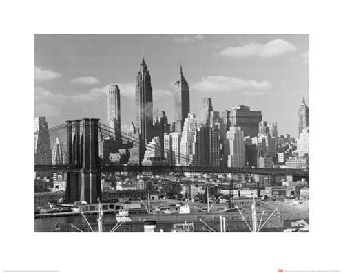 Kunstdruk Time Life Lower Manhattan Skyline 1948 40x50cm, Huis en Inrichting, Woonaccessoires | Schilderijen, Tekeningen en Foto's