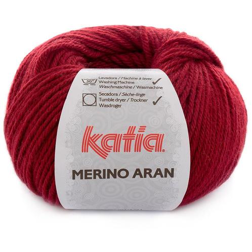 Katia Merino Aran - 51 bordeauxrood - Merinogaren, Hobby en Vrije tijd, Breien en Haken, Ophalen of Verzenden
