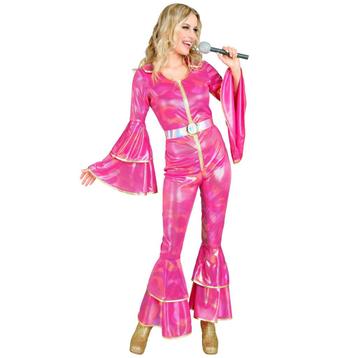 Disco 70S Jumpsuit Roze Dames beschikbaar voor biedingen