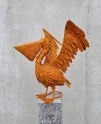 Beeldje - XL Pelican statue - IJzer (gesmeed), Antiek en Kunst
