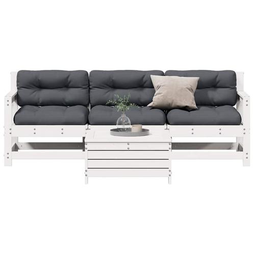 vidaXL 4-delige Loungeset met kussens massief grenenhout, Tuin en Terras, Tuinsets en Loungesets, Loungeset, Nieuw, Verzenden