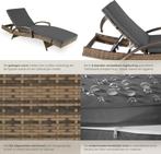 Ligbed - Ligstoel - Zonnebed - Verstelbaar - Bruin - Tectake, Verzenden, Zo goed als nieuw