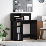vidaXL Bureau met opslagsysteem Zwart Eiken 90x48x101,5 cm, Huis en Inrichting, Verzenden, Nieuw