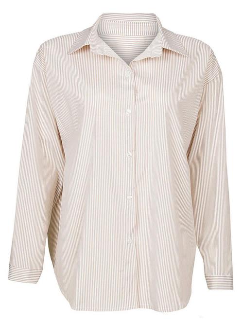 Blouse Gestreept Beige , damesblouse, Kleding | Dames, Blouses en Tunieken, Verzenden