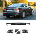 S6 Look Diffuser + Uitlaat tips voor Audi A6 C8 S line / S6, Nieuw, Ophalen of Verzenden, Bumper, Audi