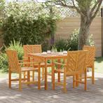 vidaXL 4-delige Tuin Eetset van Massief Acaciahout, Verzenden, Nieuw, Hout