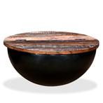 vidaXL Salontafel komvormig massief gerecycled hout zwart, Huis en Inrichting, Verzenden, Rond, Nieuw, 50 tot 100 cm