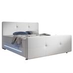 Boxspringbed Oakland - 140 x 200 cm - Wit - LED Verlichting, Verzenden, Nieuw