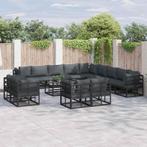 vidaXL Tuin Sofa Set met kussen 14 pcs Zwart Aluminium, Tuin en Terras, Tuinsets en Loungesets, Verzenden, Nieuw, Aluminium