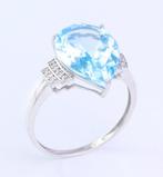 Zonder Minimumprijs - Ring - 14 karaat Witgoud Topaas -, Sieraden, Tassen en Uiterlijk, Ringen, Nieuw