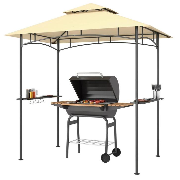 TRUUSK Grillpaviljoen Met LED - 240 x 150 x 258 cm - Wateraf, Tuin en Terras, Tuintafels, Nieuw, Verzenden