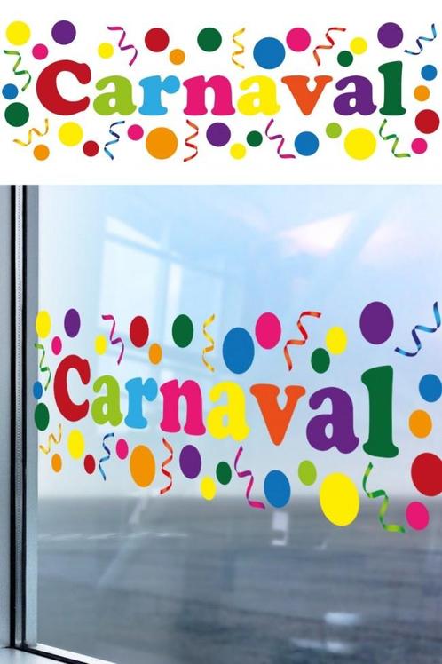Raamsticker Carnaval 75cm, Hobby en Vrije tijd, Feestartikelen, Nieuw, Verzenden