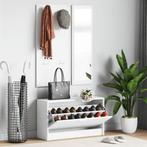 vidaXL Schoenenkastset 3-in-1 bewerkt hout wit, Verzenden, Nieuw