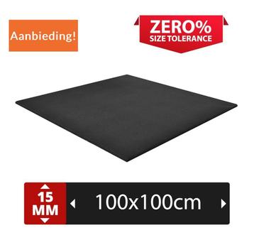 BE FIT PRO 100-15 ZWART rubber sportvloer matten 100x100x1,5