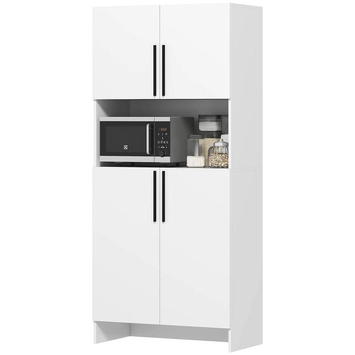 TRUUSK Hoge Keukenkast met Magnetronplank - Buffetkast met S, Huis en Inrichting, Keuken | Keukenbenodigdheden, Nieuw, Verzenden