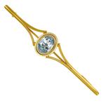 Broche - 18 karaat Geel goud - 1.40ct. tw. Aquamarijn, Sieraden, Tassen en Uiterlijk, Antieke sieraden