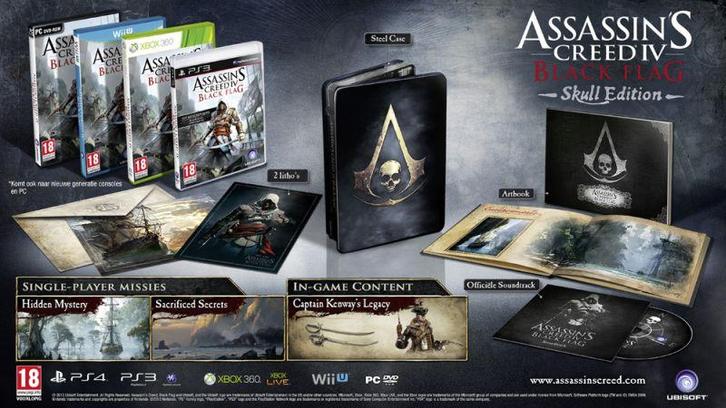 Assassins Creed IV Black Flag-Skull Edition (PlayStation 3), Spelcomputers en Games, Games | Sony PlayStation 3, Zo goed als nieuw