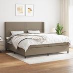 vidaXL Boxspring met matras stof taupe 200x200 cm, Verzenden, Overige maten, 200 cm, Stof