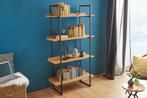 industrieele boekenkast FACTORY 166cm eikenlook met metalen, Huis en Inrichting, Kasten | Overige, Ophalen of Verzenden, Nieuw