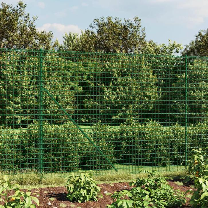 vidaXL Draadgaashek met flens 2,2x25 m groen, Tuin en Terras, Schuttingen, Nieuw, IJzer, 2 meter of meer, Verzenden