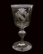 Wijnglas - Goblet - Glas - Wapenglas Hertog, Antiek en Kunst, Antiek | Glas en Kristal