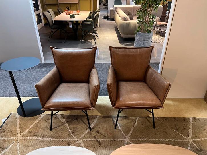 Jess Design fauteuil Sanne, Huis en Inrichting, Fauteuils, 50 tot 75 cm, Nieuw, Leer, Ophalen