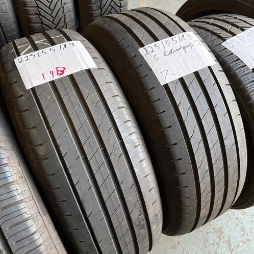 2 x Goodyear 225-55-19 Zomerbanden 7mm, Auto-onderdelen, Banden en Velgen, 19 inch, Zomerbanden, 225 mm, Personenwagen, Gebruikt