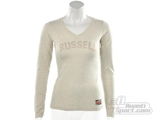 Russell Athletic - Deep V-Neck Long Sleeve Tee - L, Kleding | Dames, Sportkleding